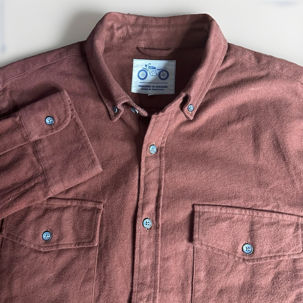 Mugsy Jeans Overshirt Mens Large Rust Chamois Heavy Cotton Button Down Shacket